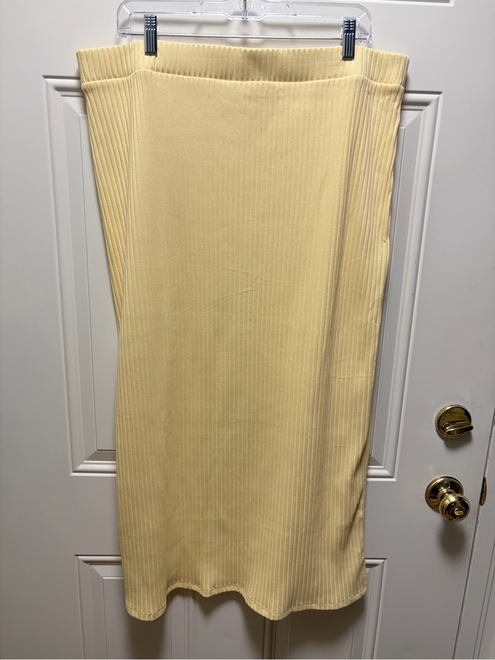 Old Navy Butter yellow High-Waisted Ribbed Midi Skirt XL Tall - Picture 5 of 7